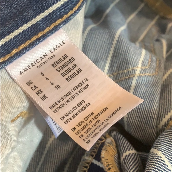 0321 American Eagle stripe jeans sz 6 - Picture 5 of 5